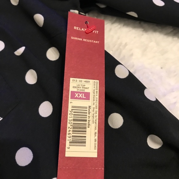 🔥Merona XXL Blouse NWT Black/Creamdots - Picture 4 of 6